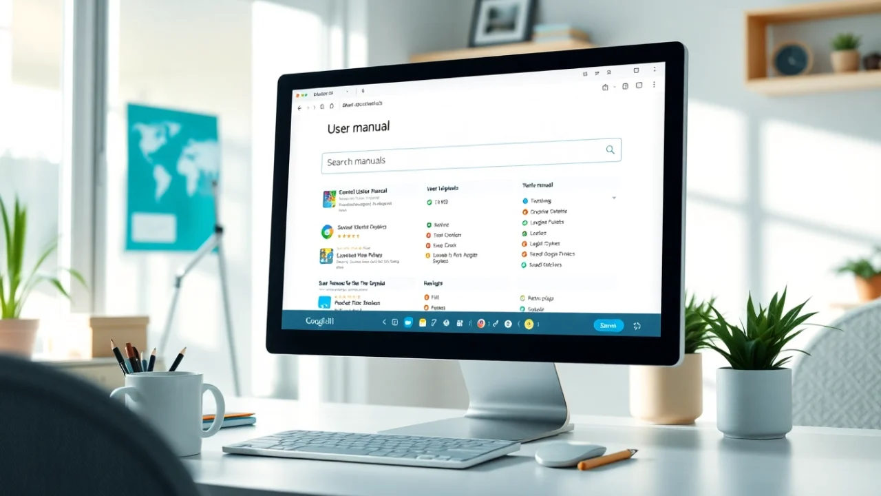 Find user manuals effectively at https://manualsfact.com/ on a bright and organized workspace.