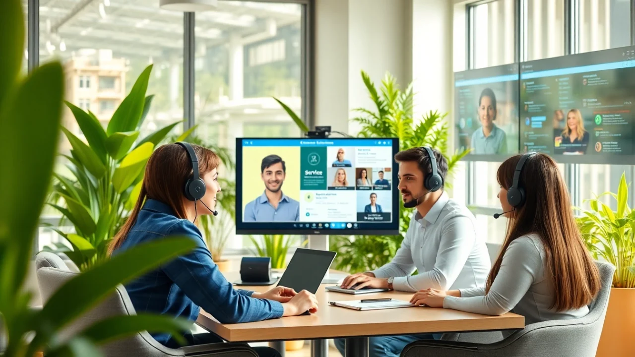 Delivering the Best Outsourced Customer Service through a professional team in a modern office.