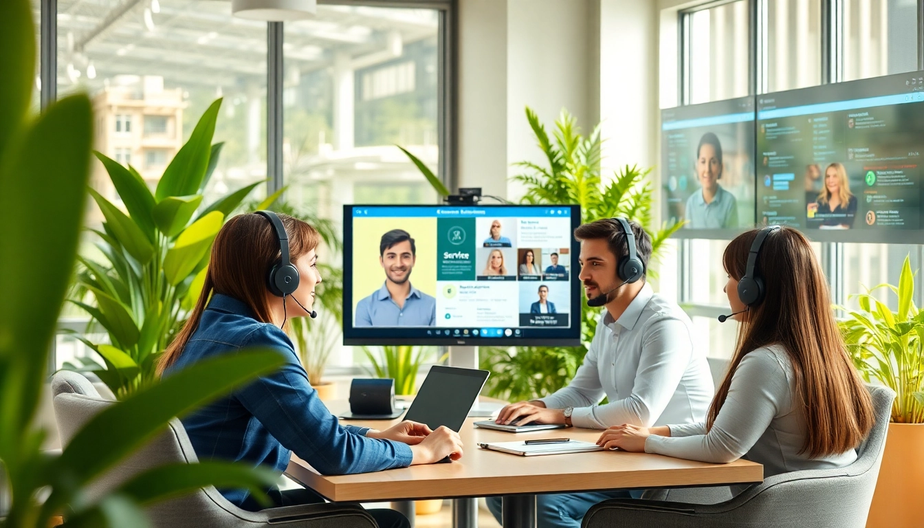 Delivering the Best Outsourced Customer Service through a professional team in a modern office.