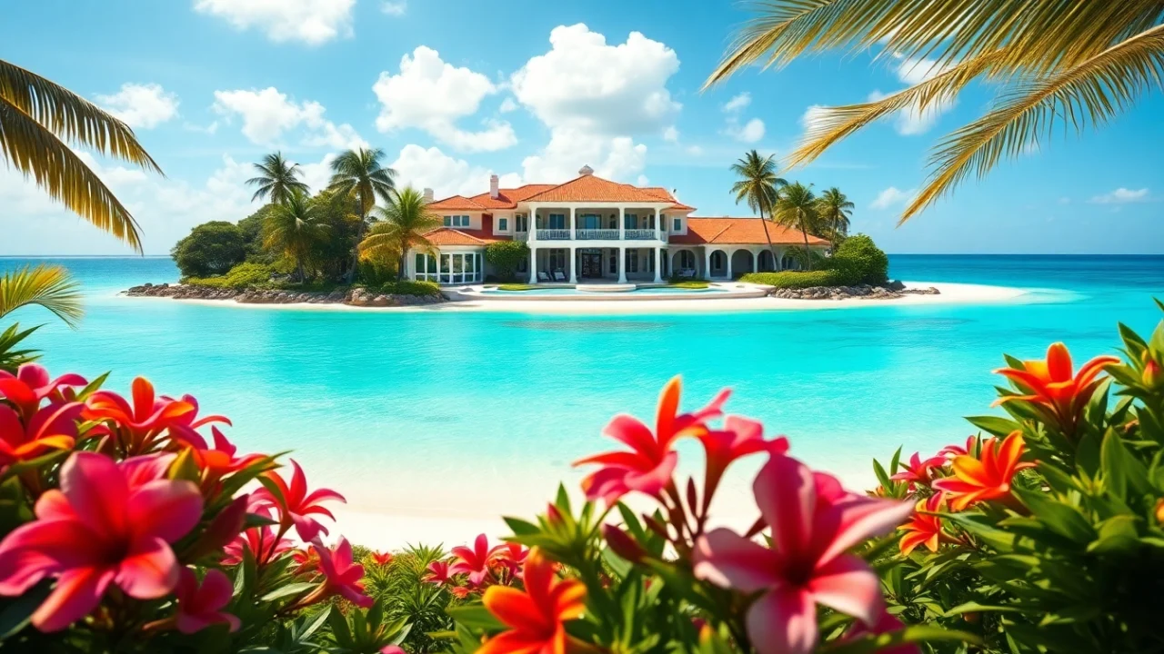 Explore beautiful jamaica real estate with a stunning beachfront villa surrounded by tropical scenery.