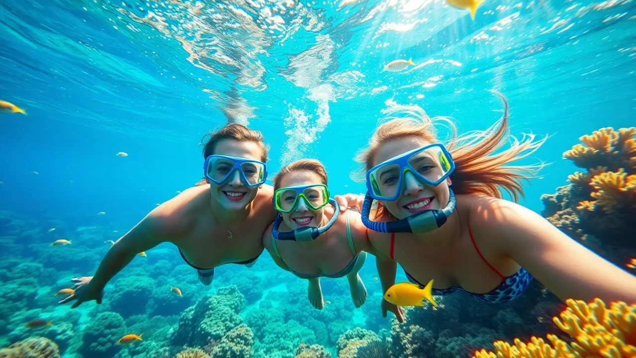 Discover snorkeling puerto rico through a vibrant underwater scene with colorful marine life and snorkelers exploring.