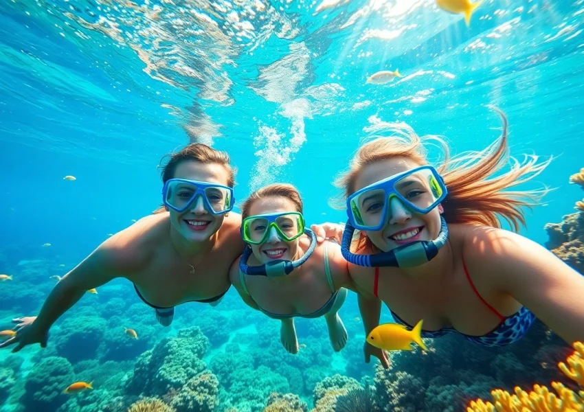 Discover snorkeling puerto rico through a vibrant underwater scene with colorful marine life and snorkelers exploring.