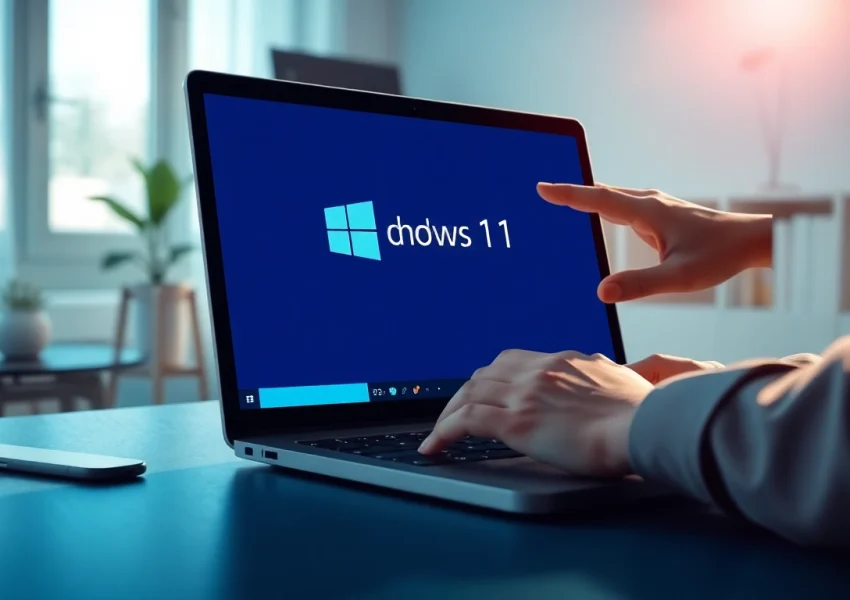 Aktivierung einer Windows 11 Pro Lizenz auf einem modernen Laptop im Home Office.
