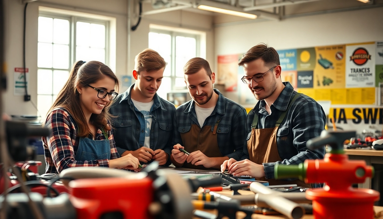 Students collaborating in a hands-on setting at a trade school in Tennessee, showcasing focused learning.