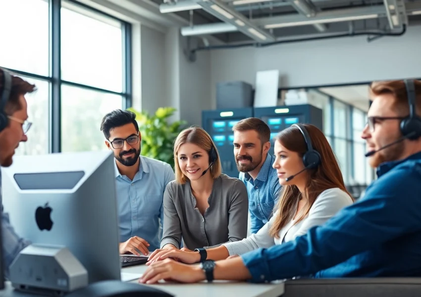 Delivering effective it support service through a professional team in a modern office.