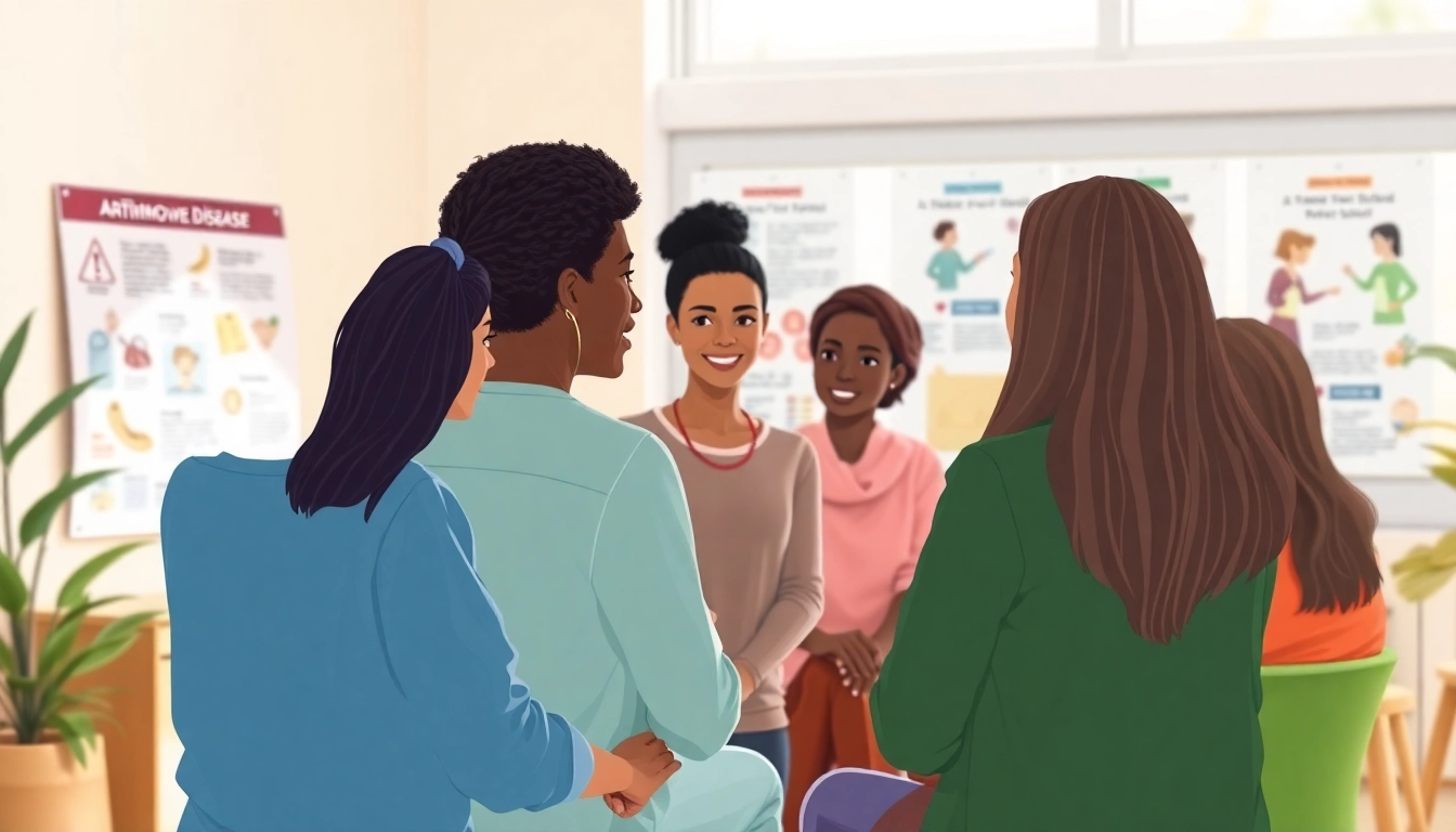 Support session for autoimmune disease awareness showing empathy and community engagement.