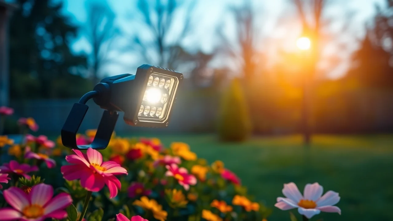 Shine LED Waterproof light brightly in an outdoor garden setting, enhancing beauty and safety.