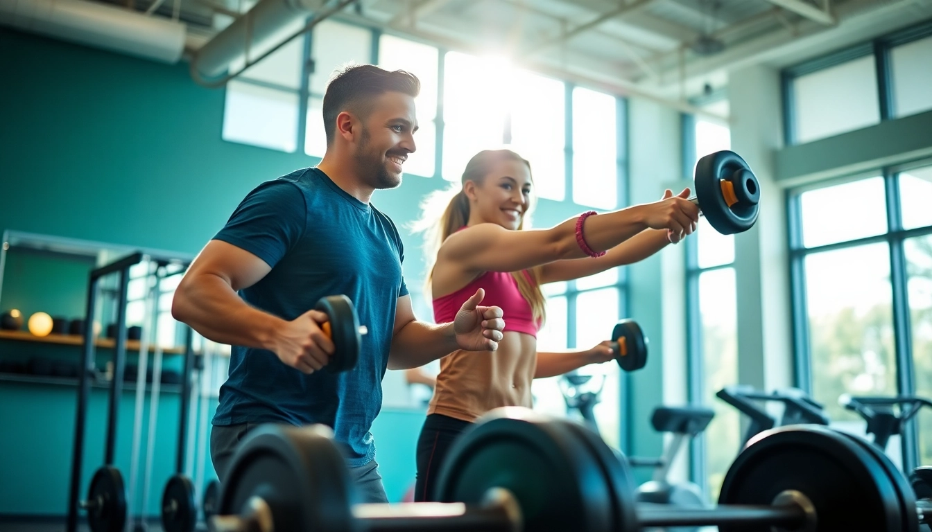 Engaged personal trainer near me providing expert guidance during a workout session.