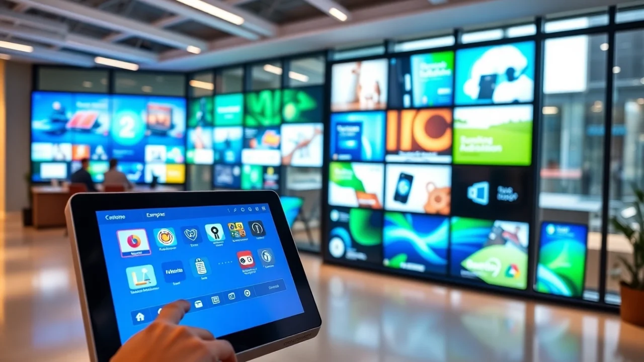 Engaging digital signage platform for businesses showcasing vibrant displays and user-friendly interface.