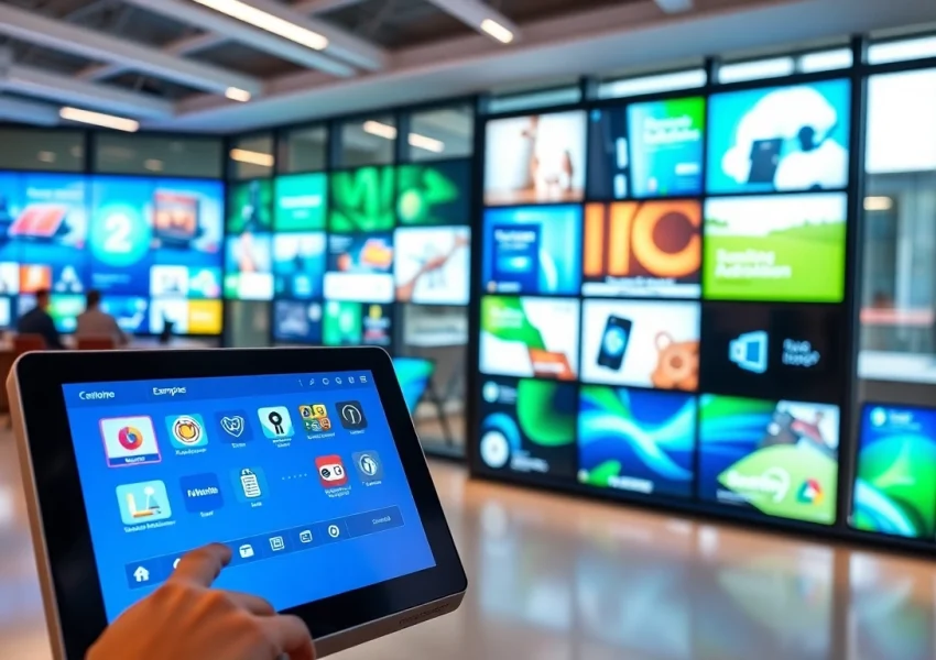 Engaging digital signage platform for businesses showcasing vibrant displays and user-friendly interface.