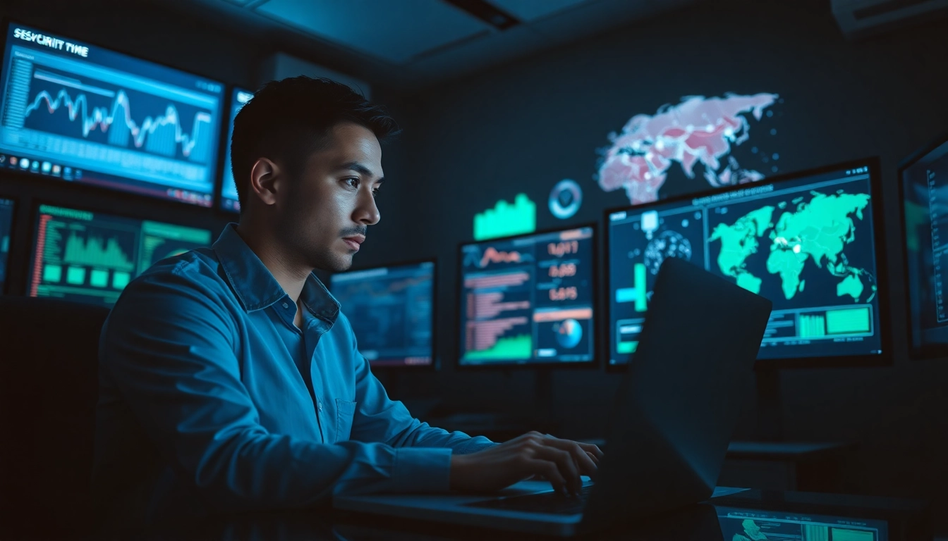 Professionelle Analyse von pentesting-Daten durch einen Sicherheitsexperten am Laptop.