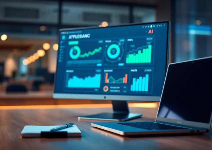 Analyze text with a sophisticated ai checker in a professional workspace setting.