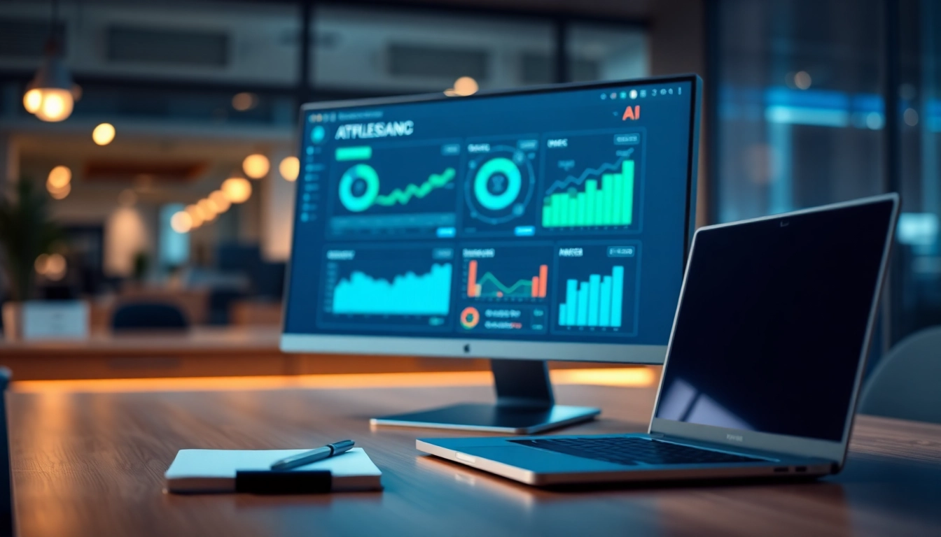 Analyze text with a sophisticated ai checker in a professional workspace setting.