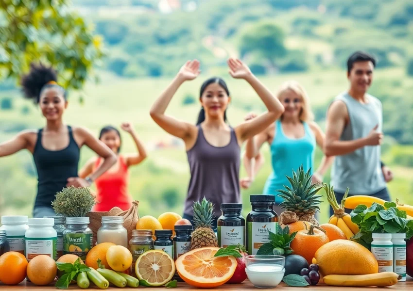 Promote wellness through nutrition and fitness at https://newimage.world/ with a vibrant group engaging in healthy activities.