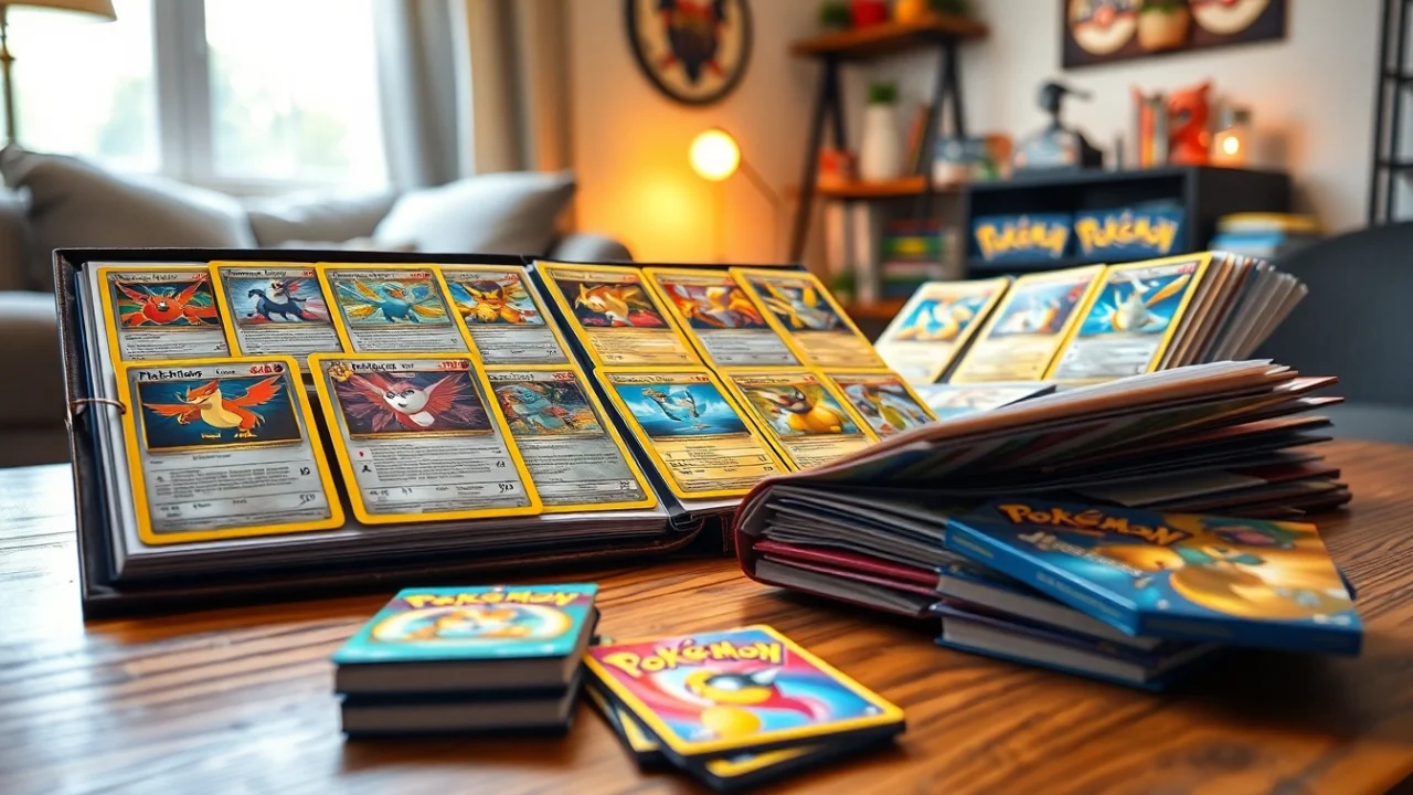 Engaging display of Pokémon TCG cards in India, showcasing vibrant booster packs and stylish album pages.