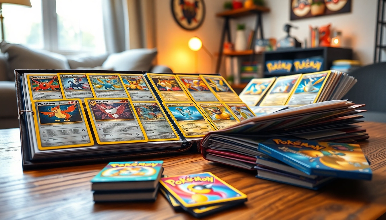 Engaging display of Pokémon TCG cards in India, showcasing vibrant booster packs and stylish album pages.