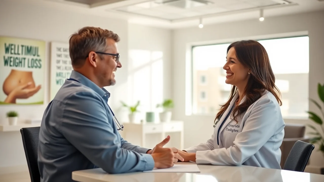 Helping clients in weight loss clinics in las vegas nv, a healthcare consultant provides personalized advice.