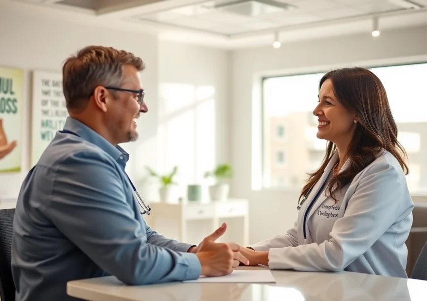 Helping clients in weight loss clinics in las vegas nv, a healthcare consultant provides personalized advice.