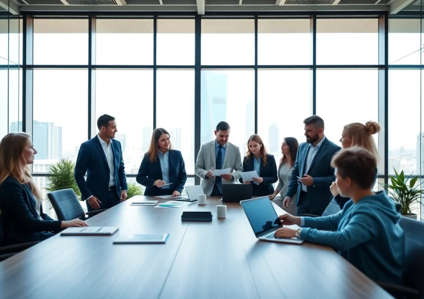 Engaging teamwork at Quickplus Business Consultants in a modern office setup.