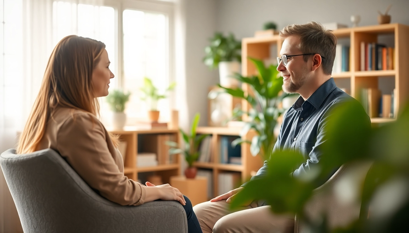 Engaging therapist helps patient understand their depression symptoms in a supportive setting.