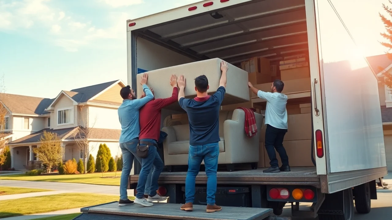Movers Calgary working efficiently during a residential move, showcasing professionalism and teamwork.