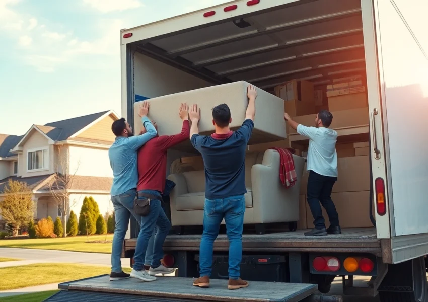 Movers Calgary working efficiently during a residential move, showcasing professionalism and teamwork.