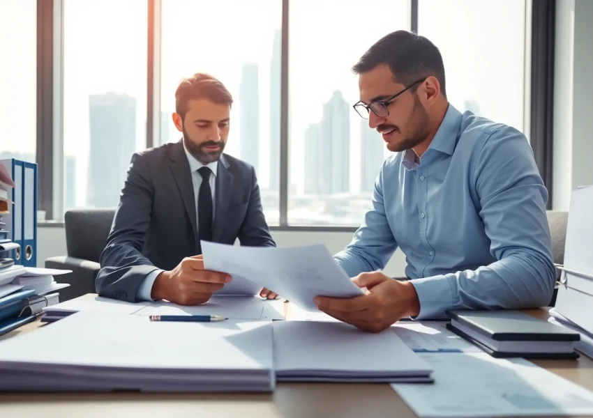 Engaging QSM document clearing services professional assisting a client with paperwork.