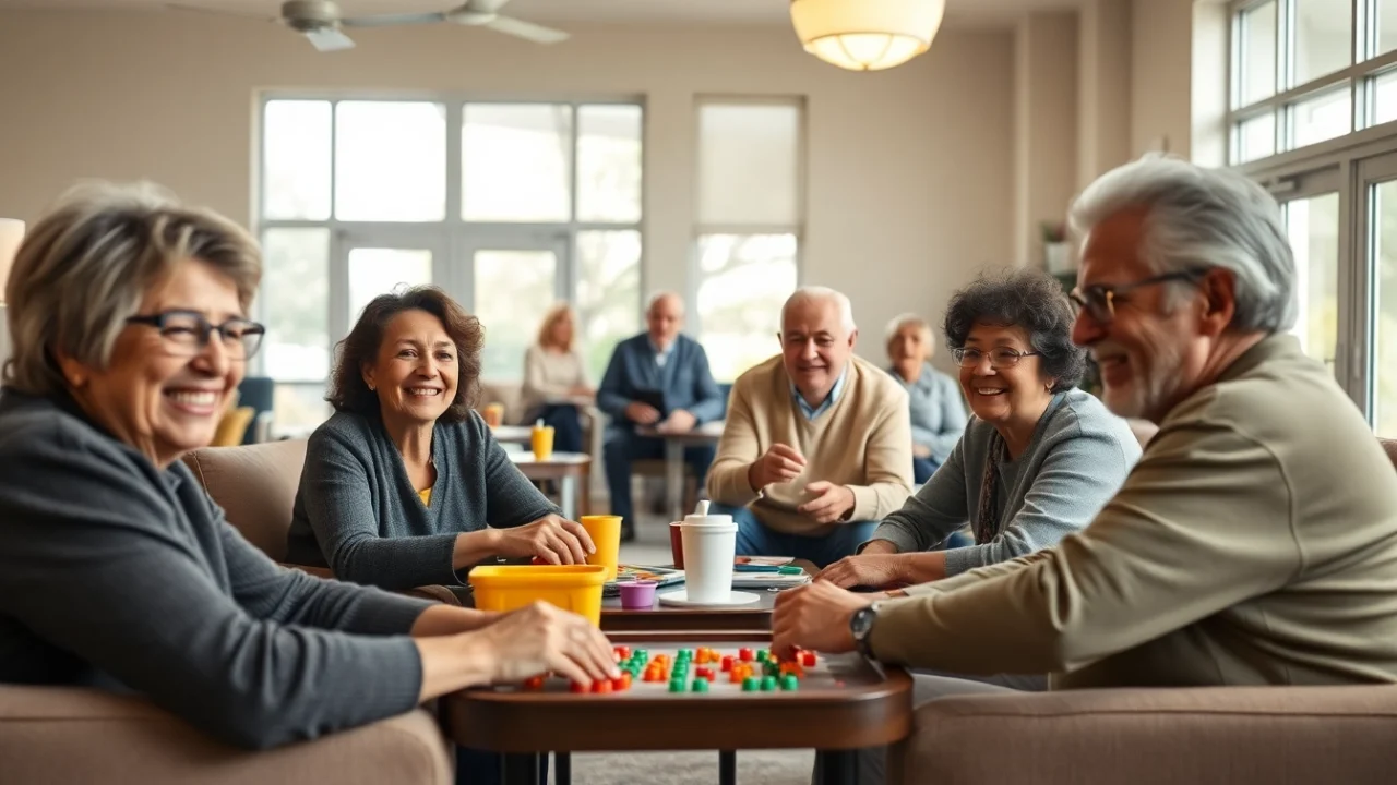 Engaged seniors participating in activities at howard lieburn senior center.