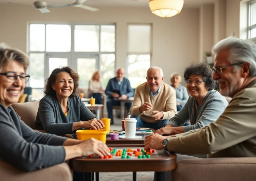 Engaged seniors participating in activities at howard lieburn senior center.