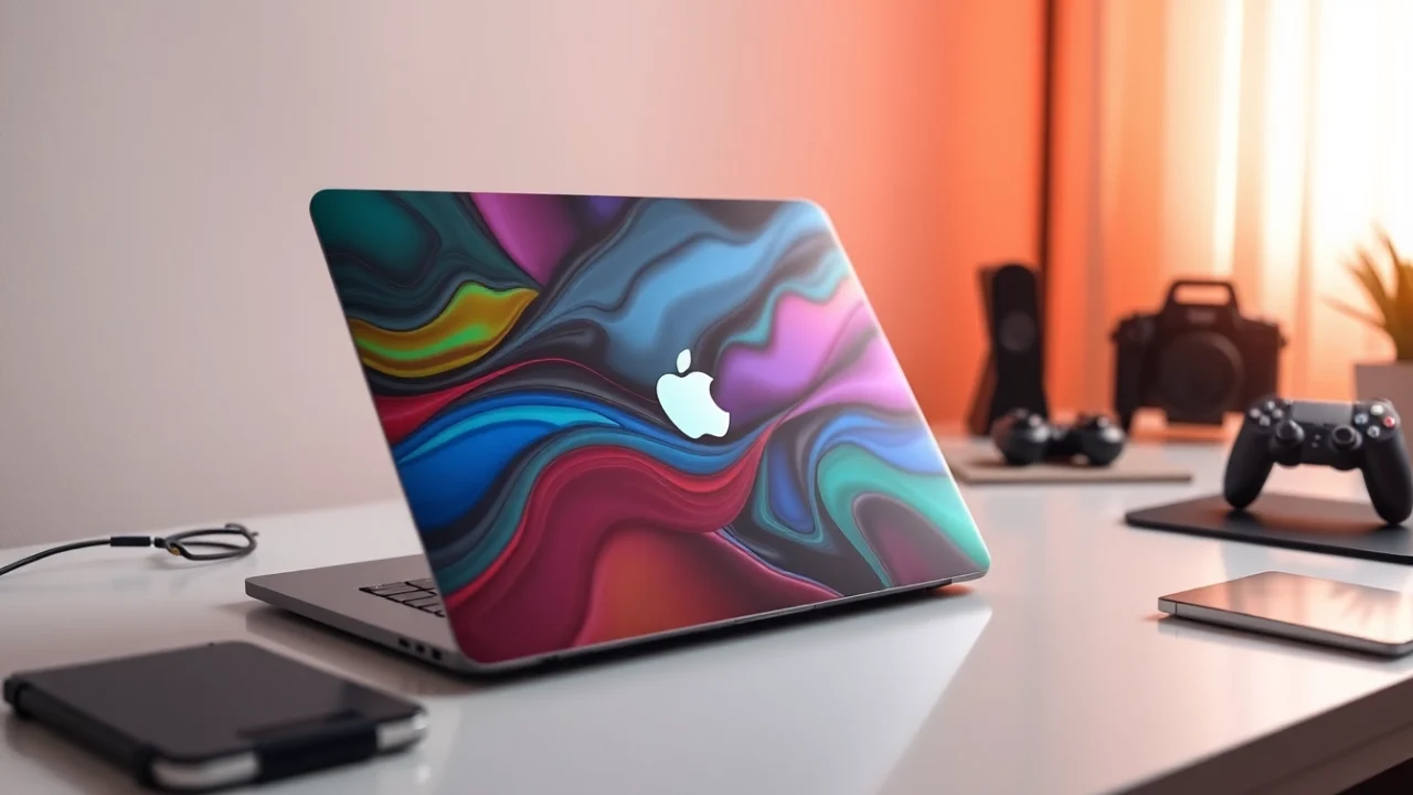 Discover vibrant MacBook skins showcasing unique designs for personalized style.