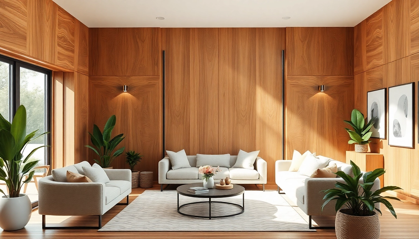 Showcasing wood wall paneling ideas in a stylish living room setting with natural light.